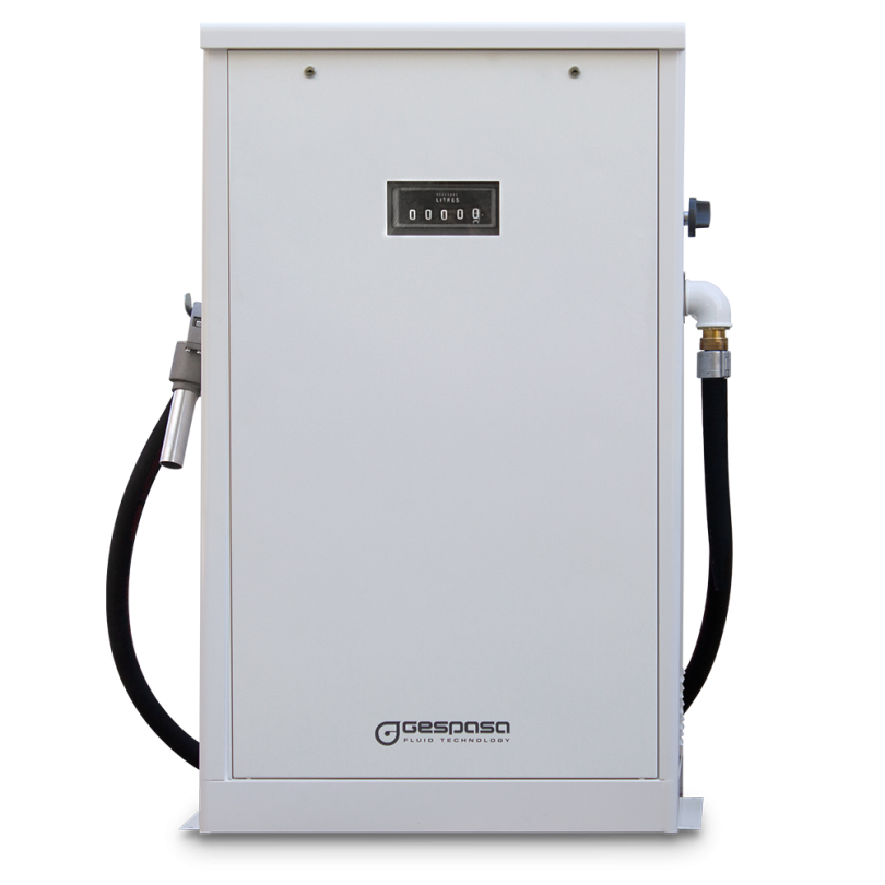 Gespsa fuel dispenser with manual litre counter and nozzle hose on the left side.