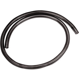 Flexible black spiral suction hose for fuel or oil transfer, shown coiled.