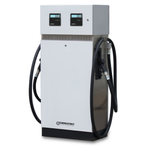 Gespasa dual-hose fuel dispenser with digital displays and nozzles for commercial diesel refuelling.